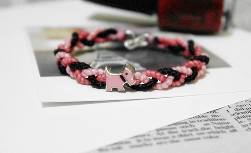 Thailand wax line silk silver _ X pink color can be chosen Scotland // // ➪ Limited X1 - Bracelets - Wax Pink