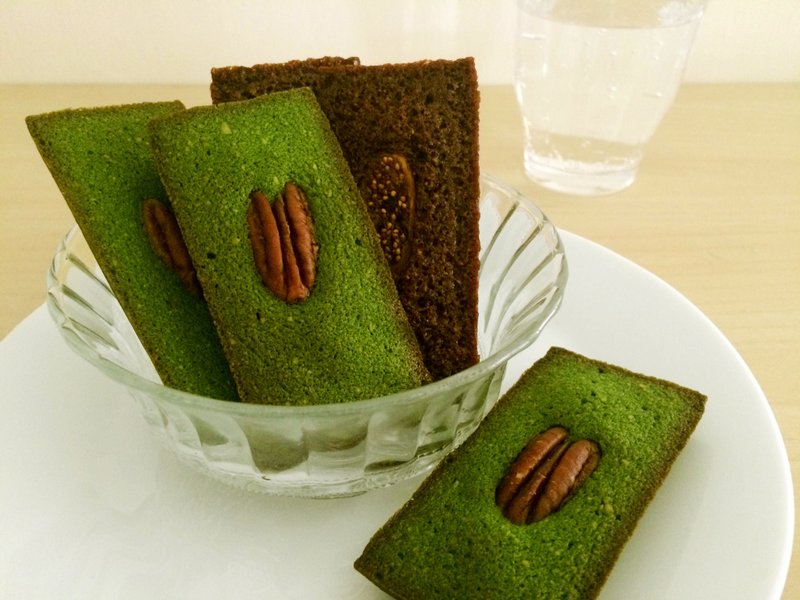 法式手工甜點心 抹茶胡桃費南雪 Matcha pecan financier ☆ 一份4個 - 蛋糕/甜點 - 新鮮食材 綠色