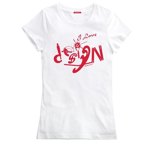 GeckoDesign 生活購物網站 愛設計文創T恤-100%純棉T恤 / 女版 3D立體剪裁 (白 / 紅 /藏青)