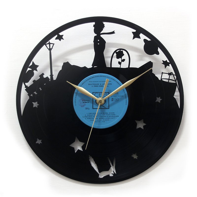黑膠時鐘。小王子 Le Petit Prince - 時鐘/鬧鐘 - 其他材質 黑色