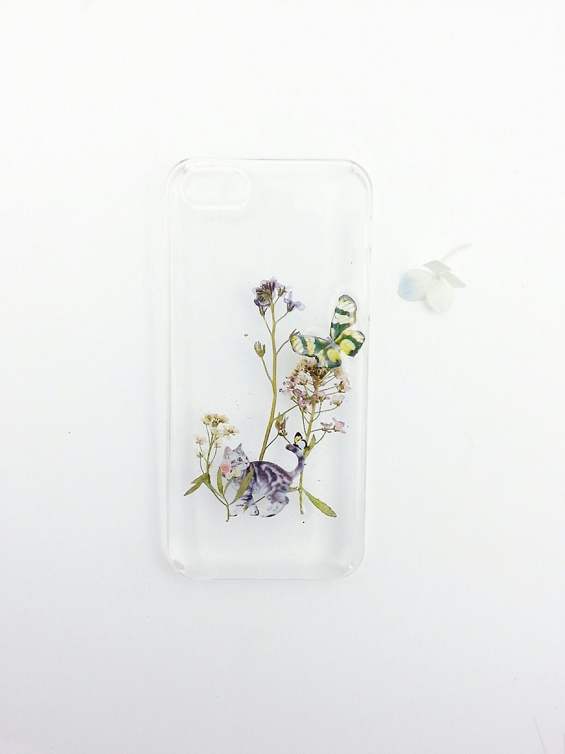 [Lost and find] cat butterfly phone case Phone Case - เคส/ซองมือถือ - พลาสติก สีเหลือง