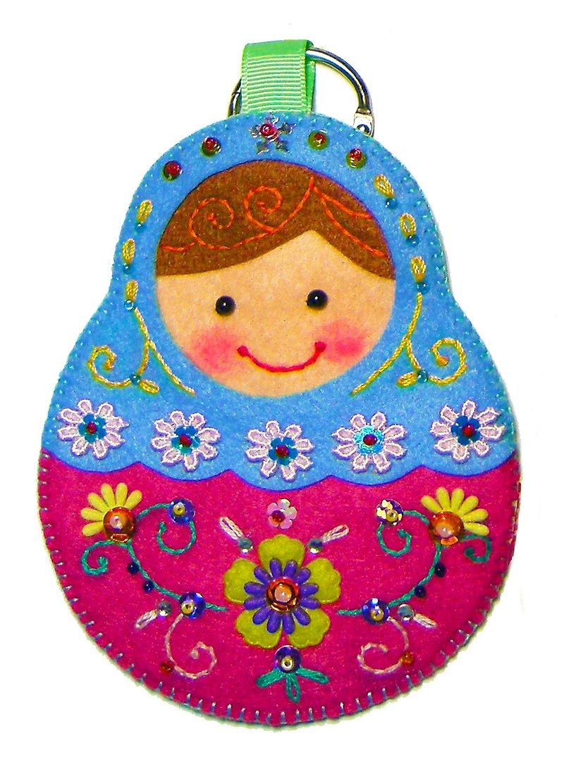 Russian Doll Card Set #023 - ที่ใส่บัตรคล้องคอ - วัสดุอื่นๆ สีน้ำเงิน