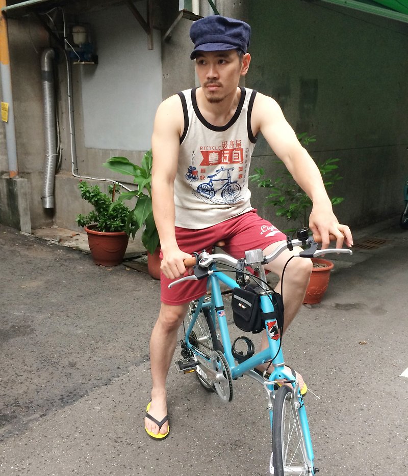 2015 retro vest / bike ~ summer limited limited issue (light gray gray black section) only L Oh! - Men's Tank Tops & Vests - Cotton & Hemp 