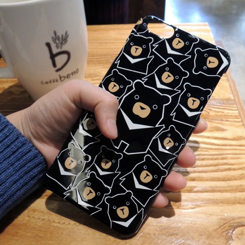 [1つ買うと1つ無料] iPhone 6 Plus 6S +5.5インチ保護ケースブラックベア - スマホケース - プラスチック ブラック