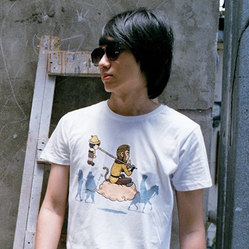 【ViewFinder T恤】- 金箍棒 - 男款（只剩男S！） - 男 T 恤 - 棉．麻 白色
