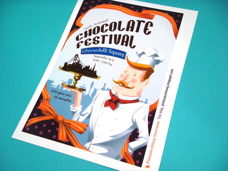【Pin】Chocolate Festival Event Poster│Print│Postcard - การ์ด/โปสการ์ด - กระดาษ สีม่วง
