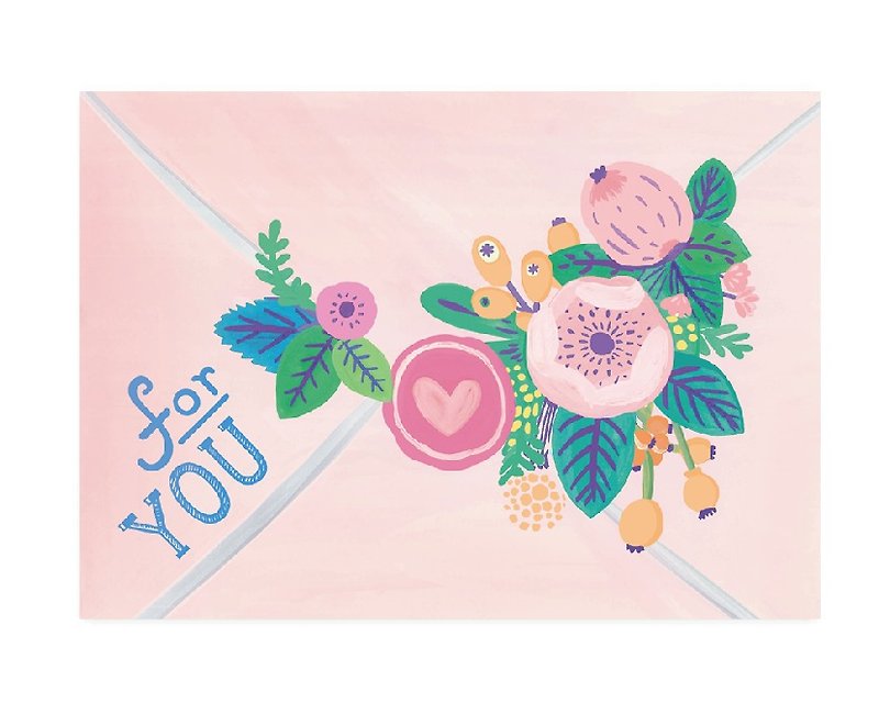 FOR YOU! Illustration Postcard / Card - Cards & Postcards - Paper Pink