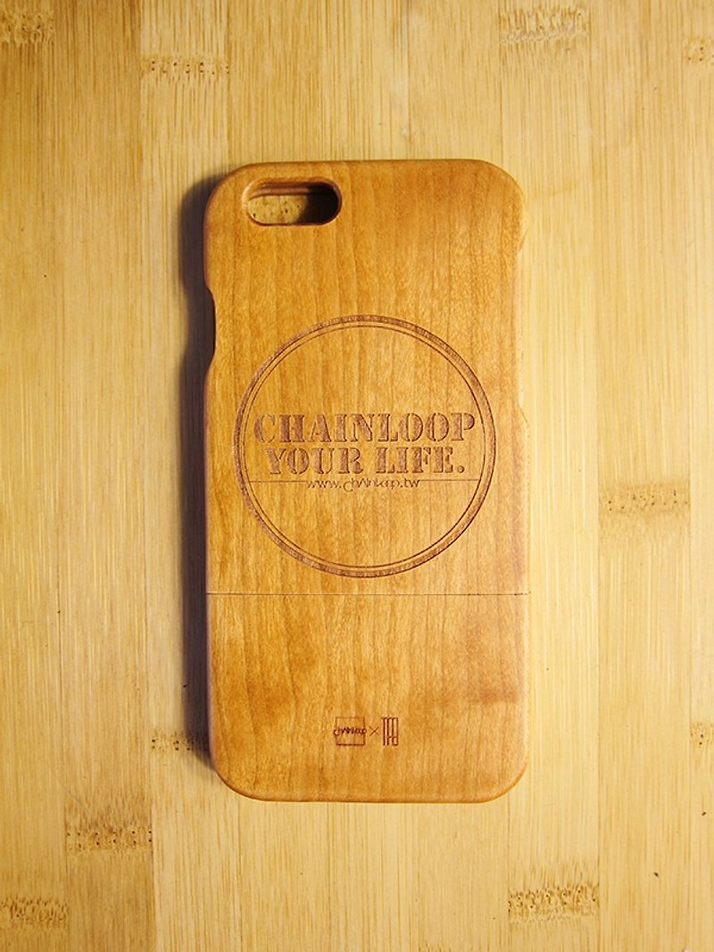 Chainloop x TAB woody phone case laser engraving logo wood IPhone6 / 6S - Phone Cases - Wood 