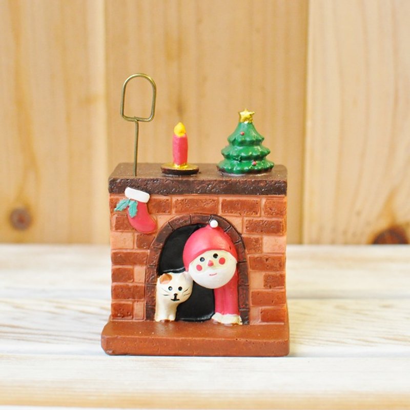 [Japan Decole] Christmas limited edition Christmas greetings card holder ★ nice and warm fireplace - Folders & Binders - Other Materials Red