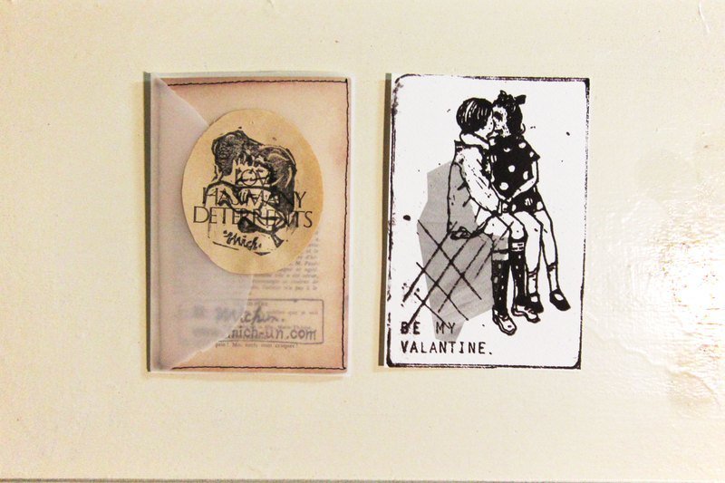 スーパー吐き気を催すハンドプリントバレンタインカード - はがき・メッセージカード - 紙 ブラック