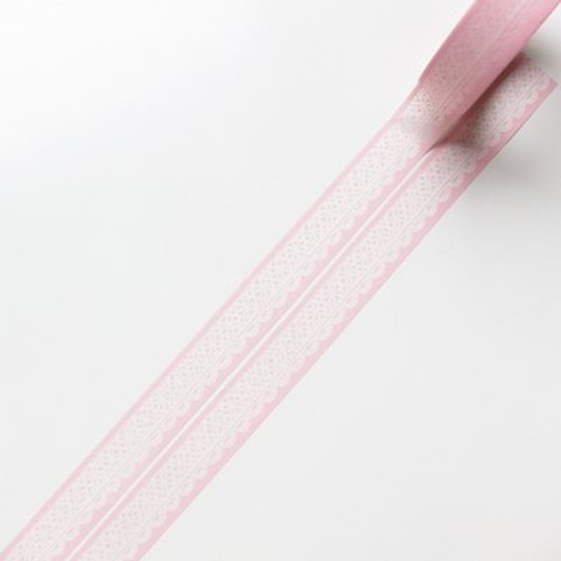 Aimez le style 和紙膠帶 (00385 古董蕾絲-粉紅) - マスキングテープ - 紙 ピンク