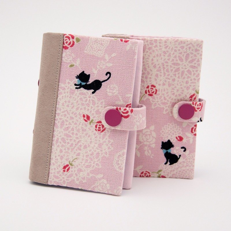 【馡作布可】A Book 卡片套/卡片夾-玫瑰小貓 - 證件套/識別證套 - 其他材質 紫色