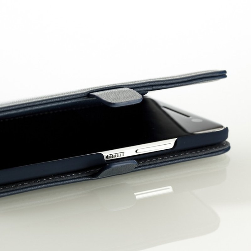 SIMPLE WEAR HTC 10 special standing side flip leather case - blue (4716779655759) - อื่นๆ - วัสดุอื่นๆ สีน้ำเงิน