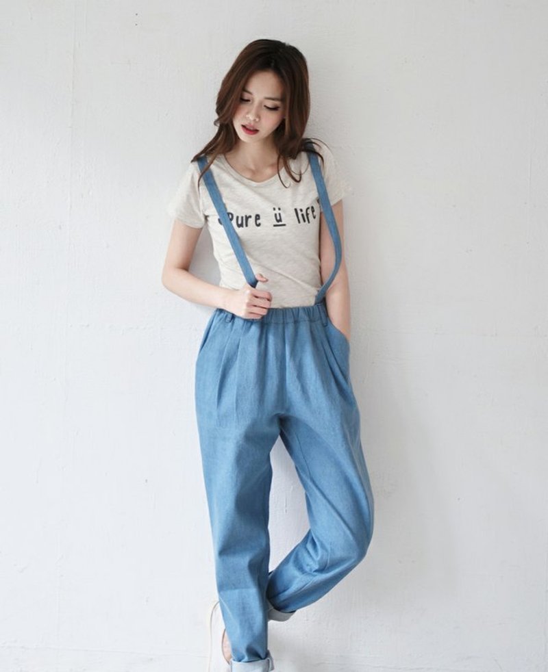 ◆ SUMI PLUS + hand-made series of vintage denim elastic suspenders ◆ 3SF250_ - จัมพ์สูท - วัสดุอื่นๆ สีน้ำเงิน