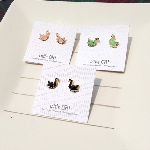 origami crane 纸鹤耳环