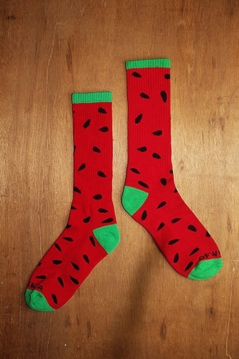 西瓜襪!!夏漪眺=knock your socks off !! - 襪子 - 其他材質 紅色