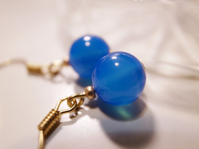 地中海泡泡耳環 - 耳環/耳夾 - 其他材質 藍色