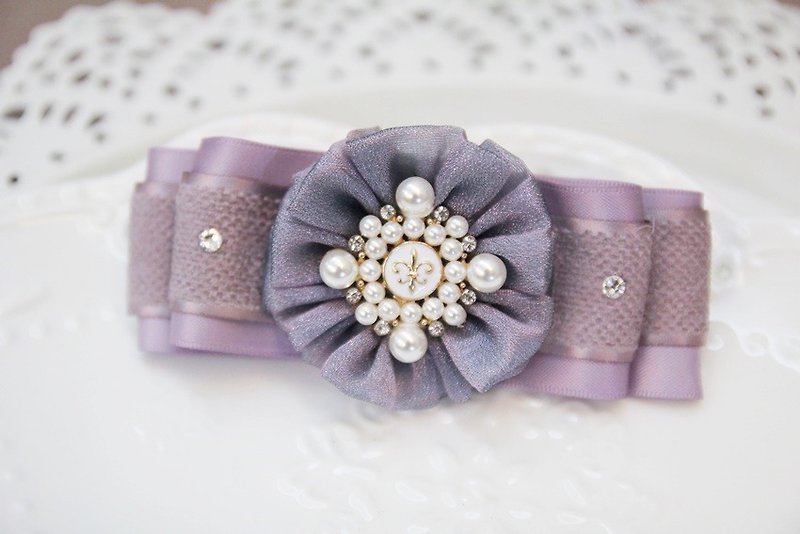 Elegant purple bow French clip - Hair Accessories - Other Materials Purple