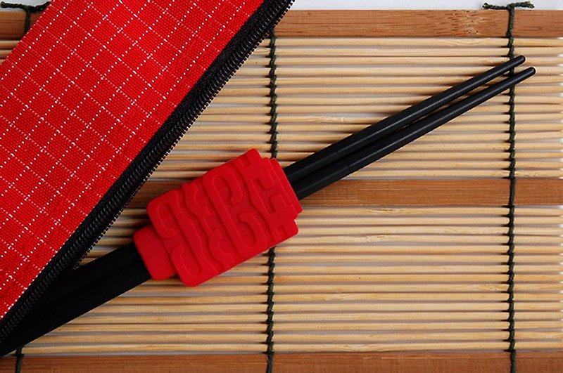 囍 Come to the chopstick holder group_Chopsticks bag red - Chopsticks - Silicone Red