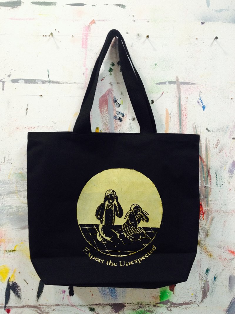 鬼遮眼厚切Tote(黑） - 側背包/斜背包 - 其他材質 黑色