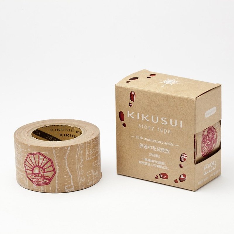 Kikusui KIKUSUI story tape 45th anniversary series - Flowers bloom during the journey (journey) - Washi Tape - Paper Multicolor