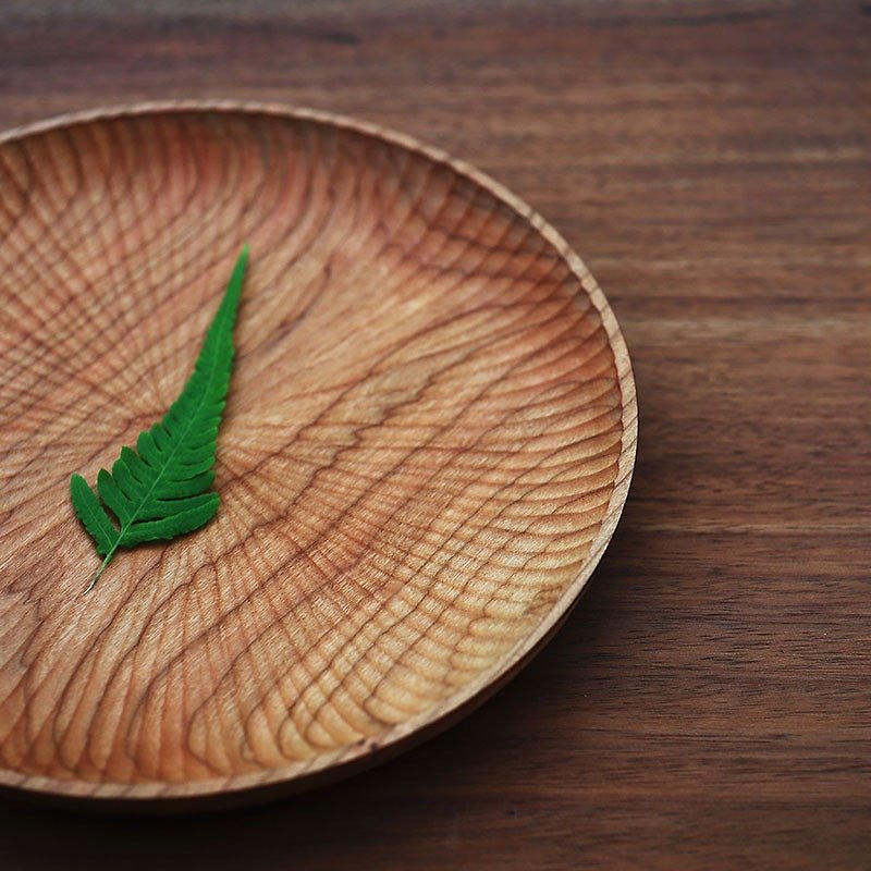 {String•Life Utensils}Hand-made woodenware wooden tray, wooden tableware, tea tray, cherry wood disc - จานเล็ก - ไม้ 