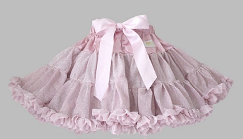 Dolly GLITTER PETTISKIRT dusty pink pink pale pinkish gray skirt Peng - ชุดเด็ก - วัสดุอื่นๆ สึชมพู