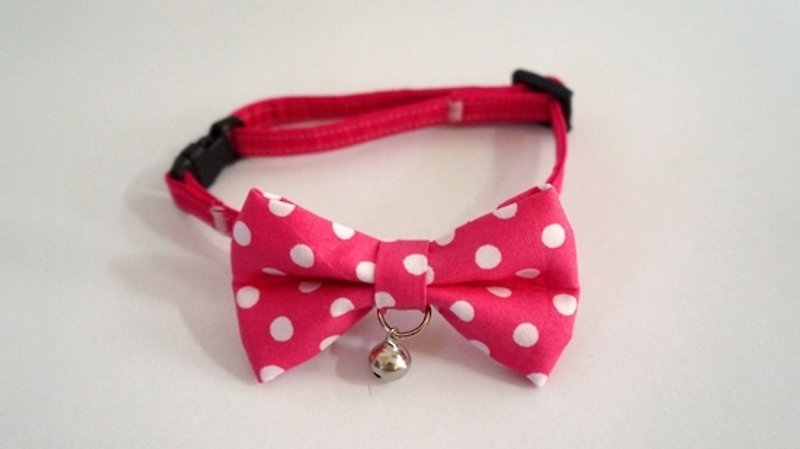 [Miya ko. Grocery cloth hand-made] cats and dogs tie / tweeted / bow / cute little / pet collar - Collars & Leashes - Other Materials 