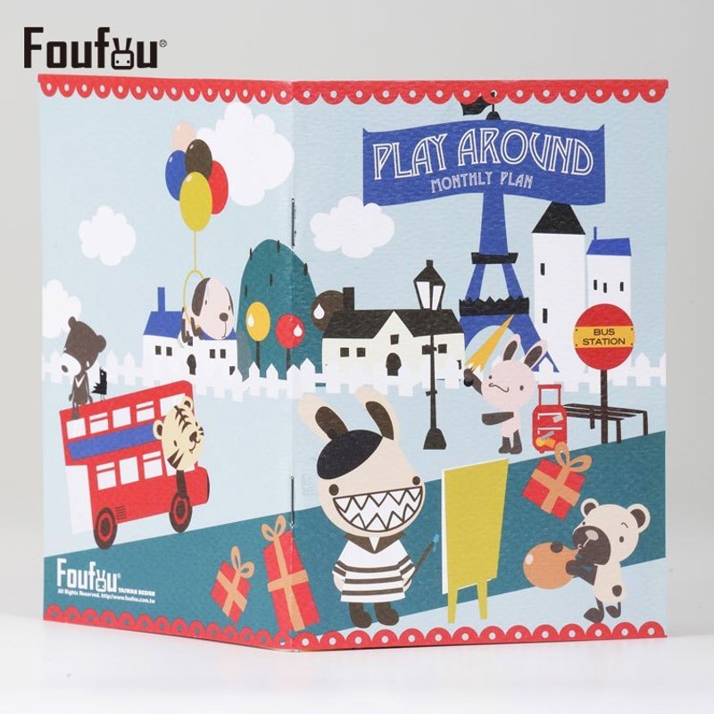 《Foufou》- 全新版本Foufou萬年行事曆-月記事-Play Around-城市遊樂園 - 筆記本/手帳 - 紙 