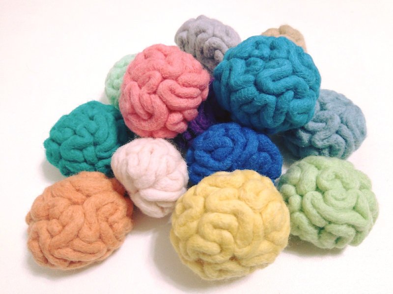 Brain-Wool felt  (key ring or Decoration) - Keychains - Wool Multicolor