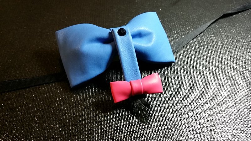 Tail leather tie Mickey Huang JIOU, Bow tie, tie handmade limited edition, original design Taiwan, Taiwan cloth, artist outfit, stylist accessories, wedding jewelry, pet tie - เนคไท/ที่หนีบเนคไท - หนังแท้ หลากหลายสี