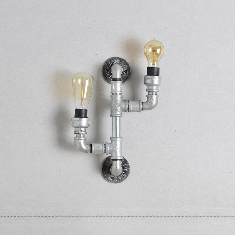 Retro style light industrial water pipe wall lamp/modeling lighting ornaments - โคมไฟ - โลหะ ขาว