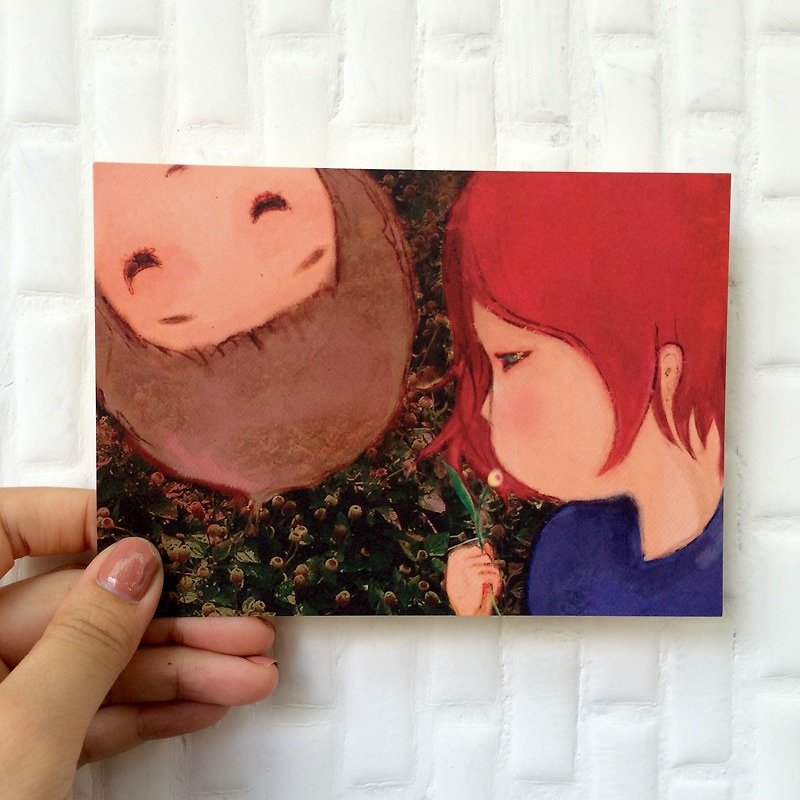 ┇eyesQu┇Two people┇Illustrated postcard - การ์ด/โปสการ์ด - กระดาษ สีแดง