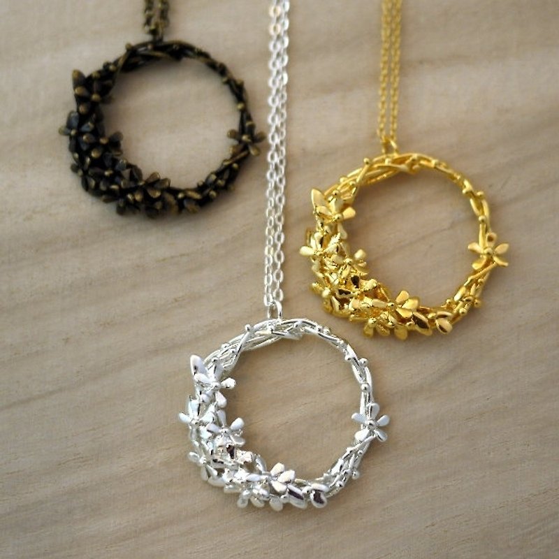 [Jin Xia Lin‧ Jewelry] Garden No.1 Gold/ Silver/Bronze Tricolor - Necklaces - Other Metals 