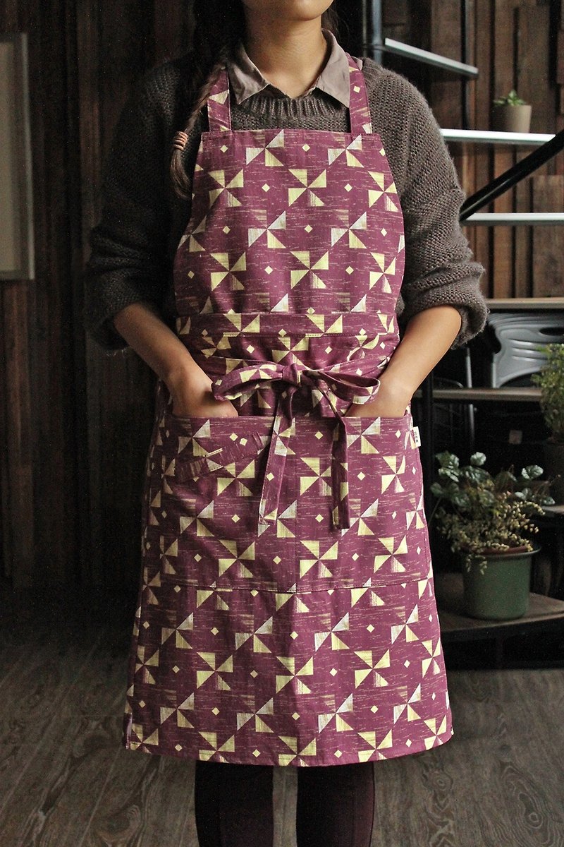 2014春季拼木紋系列-全身/半身兩用圍裙/莧菜紫紅色 Amaranth - 其他 - 其他材質 紫色