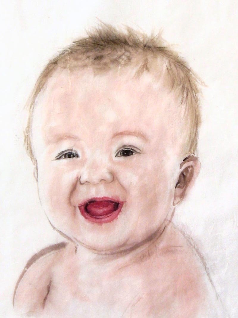 カスタムポートレート、子供のポートレートは、子供パーソナライズオリジナルハンドはあなたの写真、OOAK水彩画のアイデアギフトの肖像画を描画30cmx40cm - 似顔絵 - 紙 