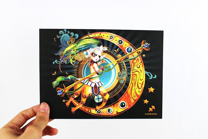 Zodiac Sign - Sagittarius / Illustrated Postcard - การ์ด/โปสการ์ด - กระดาษ สีส้ม