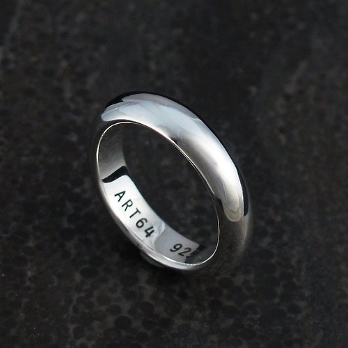ART64六四設計銀飾 訂製戒指-手工厚版素戒 曲面5mm 純銀戒指