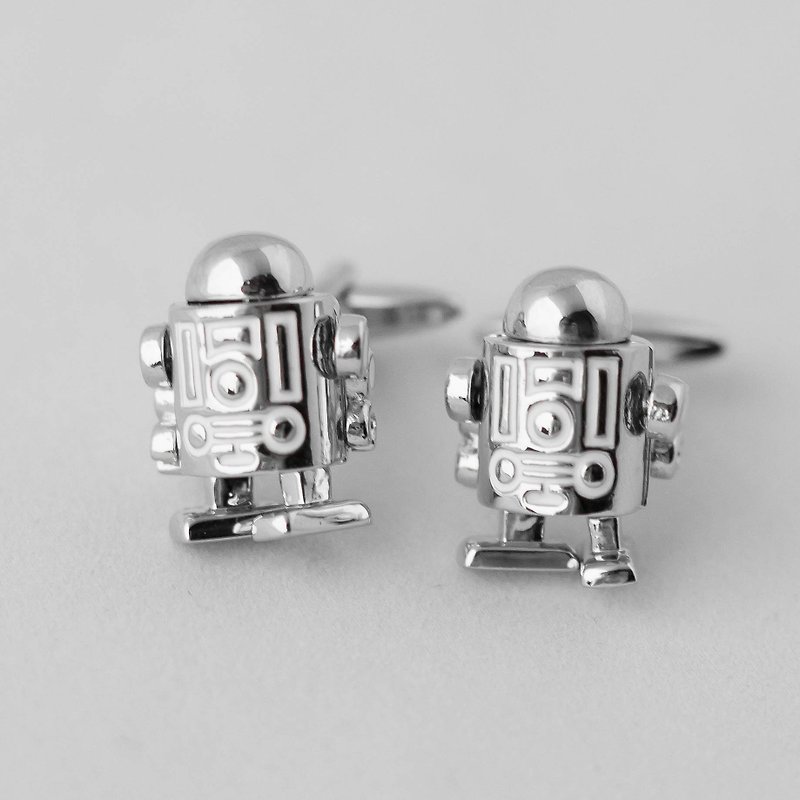 (Small amount of) robot cufflinks - head, hands and feet move ROBOT CUFFLINK (MOVABLE) - Cuff Links - Other Metals 