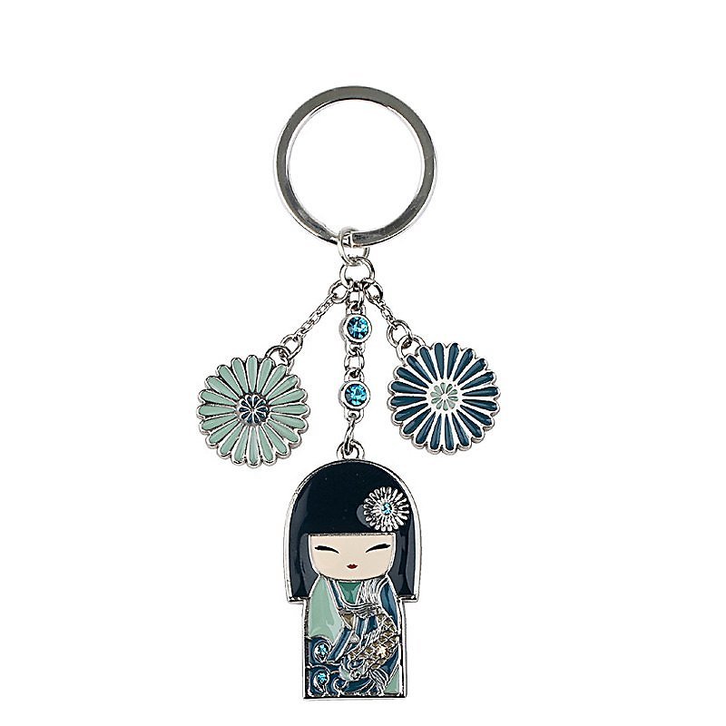 Kimmidoll and Fu doll pendant key ring Yoshiko - พวงกุญแจ - โลหะ สีเขียว