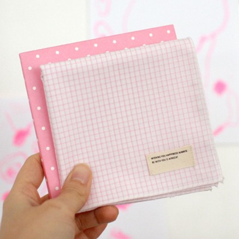 South Korea] [Afrocat fresh cotton handkerchief Valentine card <attached brand bags envelopes> Christmas gift exchange party - Cards & Postcards - Other Materials Green