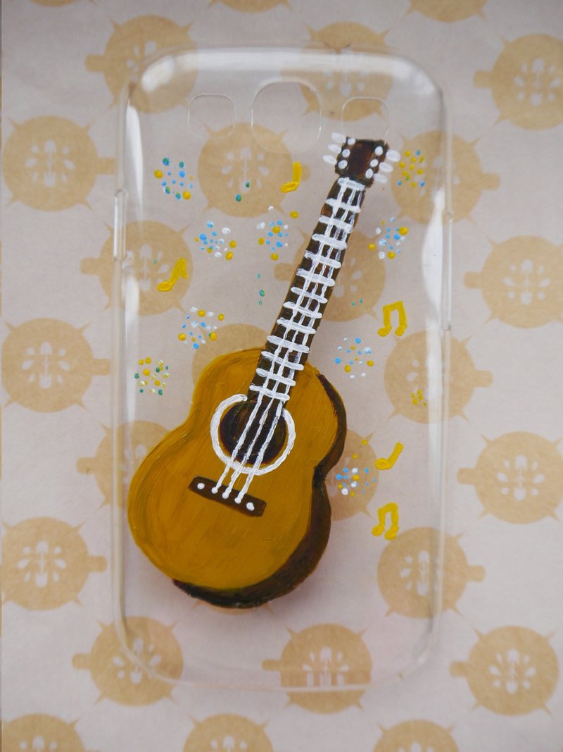 Mobile phone shell painting-guitar - เคส/ซองมือถือ - พลาสติก สีทอง