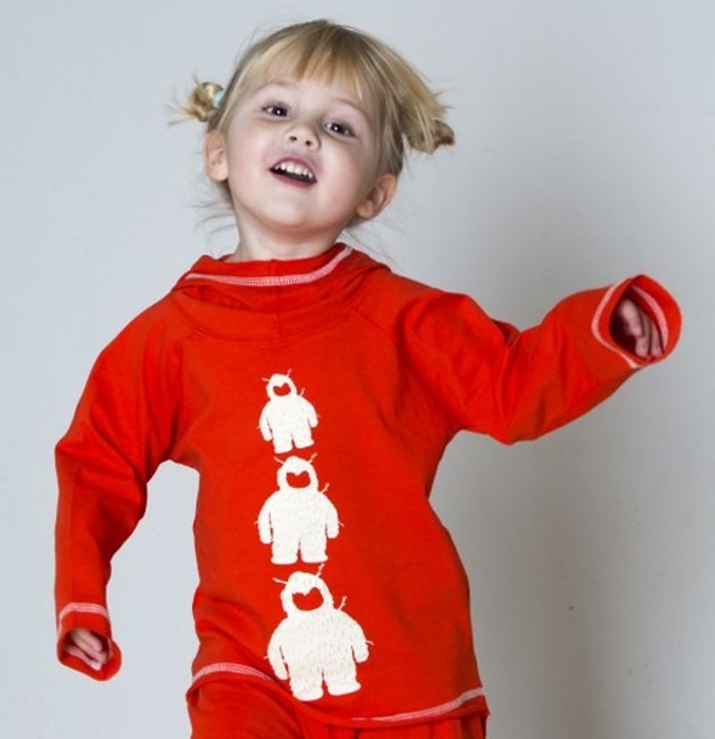 2014 autumn/winter koolabah red cute monster hooded organic cotton top - Other - Cotton & Hemp Red
