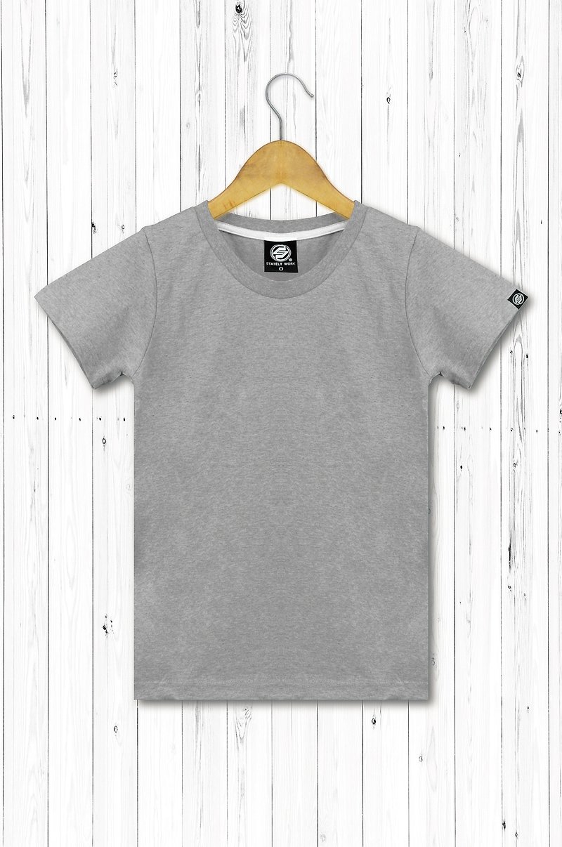 STATELYWORK Blank Plain T-shirt-Female T-shirt-Gray - เสื้อยืดผู้หญิง - ผ้าฝ้าย/ผ้าลินิน สีเทา