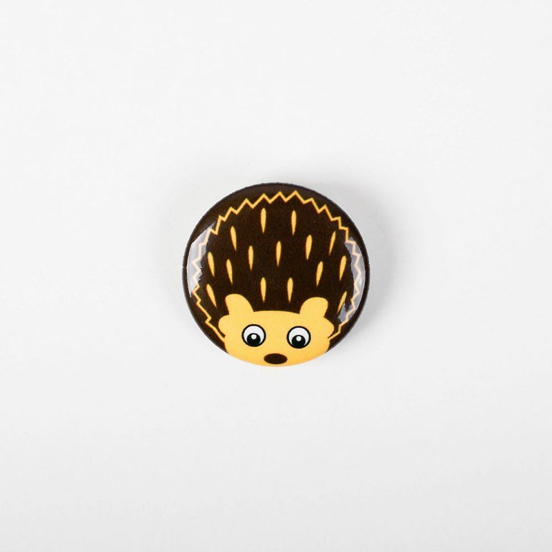 Surprise Badge / 刺蝟 別針 胸章（小） - Brooches - Other Metals Brown