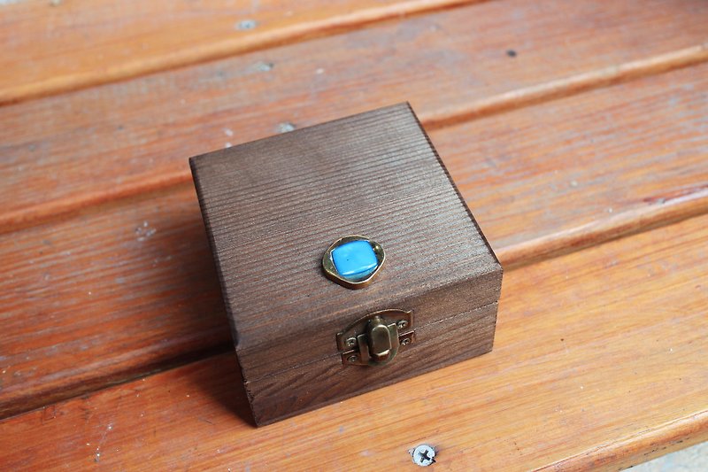 Square Pinewood Small Box - ของวางตกแต่ง - ไม้ สีนำ้ตาล