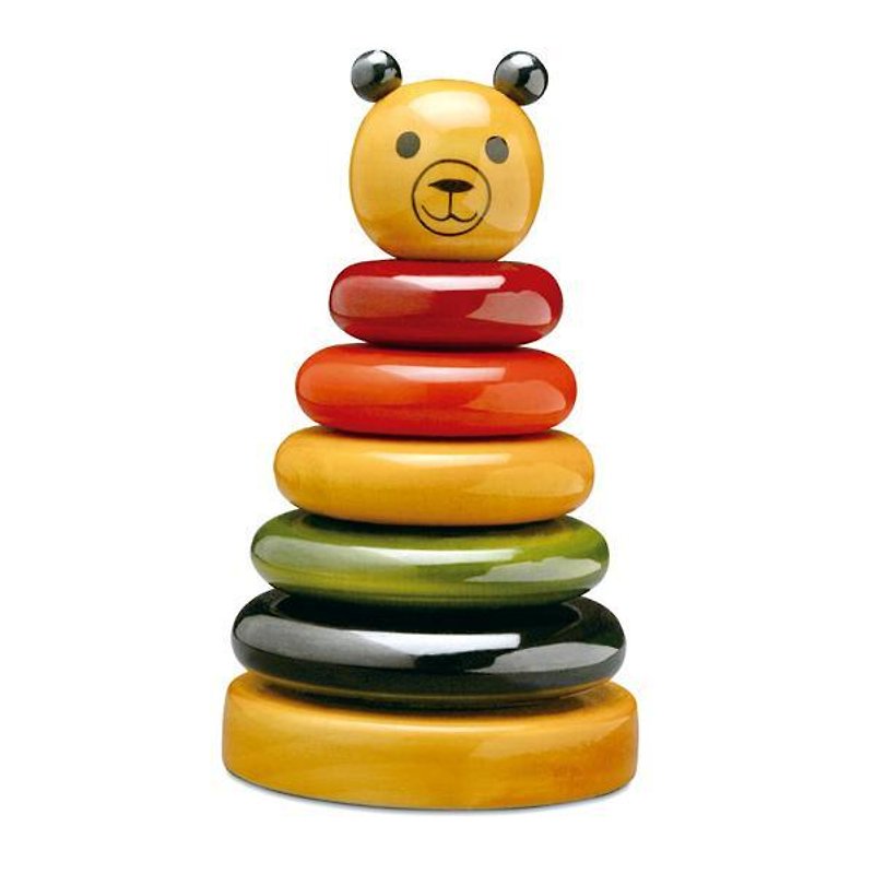 India Maya organic wooden toy bear Stacker - Kids' Toys - Wood Brown