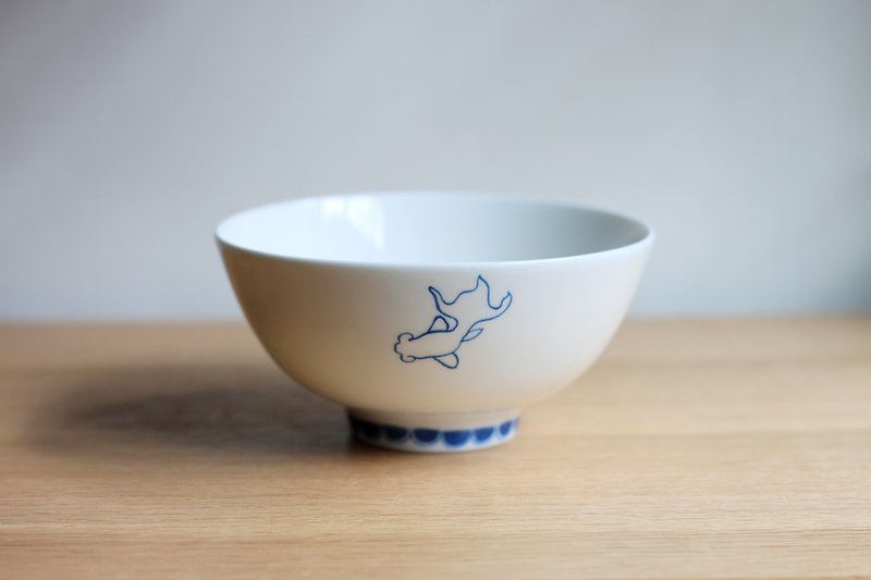 Goldfish pattern bowl - Bowls - Other Materials White