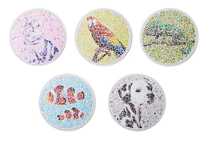 Wanmei Wenchuang Dot Coaster-Pet Edition (Paper Coasters) - ที่รองแก้ว - กระดาษ หลากหลายสี