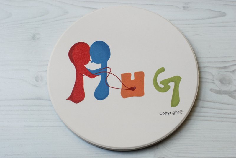 Absorbent coaster-Hug - ที่รองแก้ว - วัสดุอื่นๆ ขาว